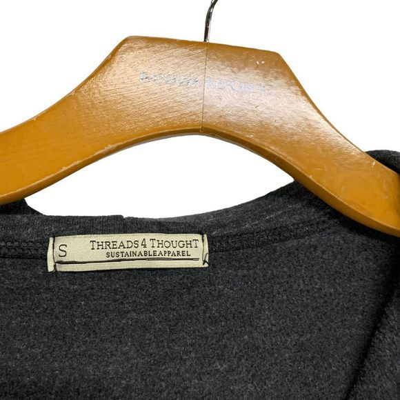 Threads 4 Thought Men's size Small Charcoal Gray Zipper Front Hoodie Jacket - Picture 5 of 10